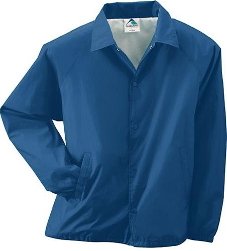 0209 SIZE:L AUGUSTA SPORTSWEAR ELECTRIC BLUE LNG SLV RAIN JACKET W/BUTTON DOWN FRONT AND SIDE POCKETS NWT RTL:$49.99