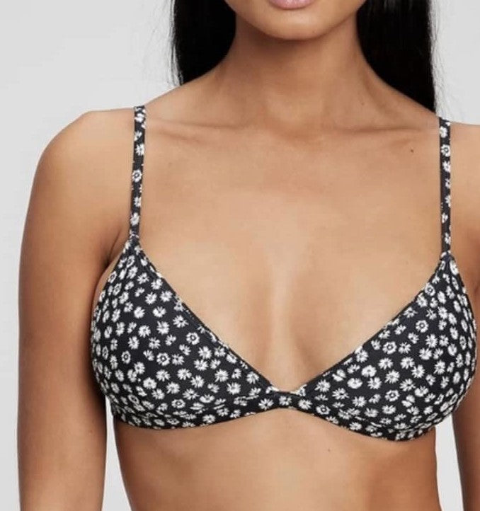 1024 GAP BLACK&WHITE DAISY PATTERN BIKINI TOP BRALETTE NWT RTL:$59.95