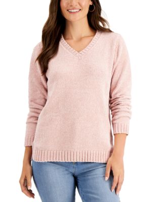 1204 SIZE:XXL KAREN SCOTT CHESTNUT CHENILLE V-NECK LNG SLV PULL OVER SWEATER NWT RTL:$46.50