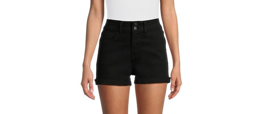 0130 SIZE:11 NO BOUNDARIES BLACK SHORTS W/TURNED HEM, FRONT&BACK POCKETS AND ONE BUTTON ZIPPER DOWN CLOSURE RTL:$18.99